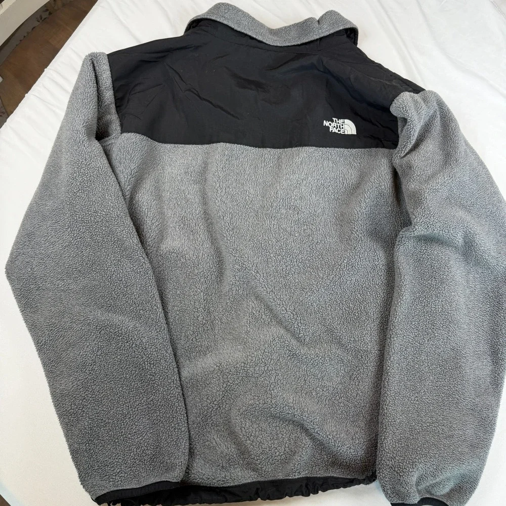 The North Face Denali Polartec Fleece Jacket Mens Medium Grey Black Full Zip